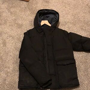 Vince Black Puffer Jacket with Hood